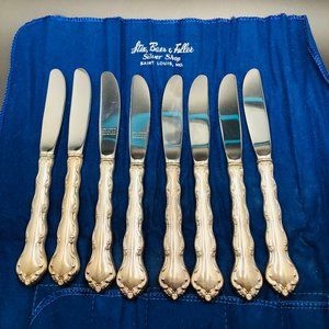Tara by Reed & Barton Sterling Silver 6.5" Butter Spreaders x 8 lot - 1955, Vtg.